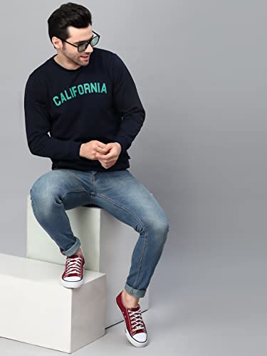 Image of Rigo Fleece Printed Round Neck Sweatshirt for Men | Full Sleeves Sweatshirt for Men | Casual Wear & Stylish Sweatshirts for Men