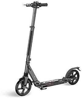 Scooters for Kids Scooters for Adults Outdoor Riding Portable Scooter-Adult Kick Scooter with Hand Brake, Big Wheel Adjustable Portable Glider, Rear Shock-Absorbing System, Support 330 Lbs, Non-Electr