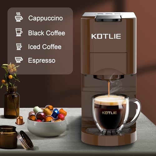 Image of 4 in 1 Espresso Single Serve Coffee Machine for Nespresso Original /Dolce Gusto /L'OR /Ground Capsule and ESE Coffee Pods,19Bar Multi-Capsule Coffee Machine AC-513K