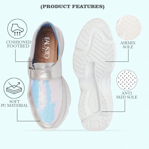 FAUSTO silver sneakers – image 3