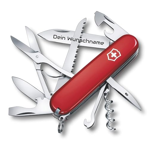 Victorinox Huntsman Swiss Army Knife, 15 Functions, Swiss Made Pocket Knife with Large Blade, Screwdriver, Scissors and Wood Saw - Red view 3