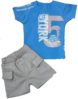 تيشرت قطن 471 نيويورك مع شورت من نايس بيبي، طقم من قطعتين 3:6 - Bue