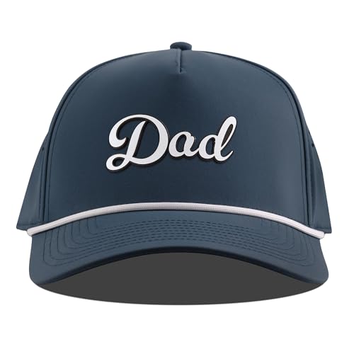 Image of Branded Bills Dad Script Hat for Men, Adjustable 5 Panel Rope Baseball Cap, Structured Snapback