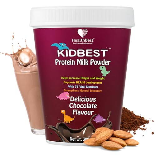 Image of HealthBest Kids Protein Milk Powder | Healthy Growing | Chocolate Flavor - 300gm