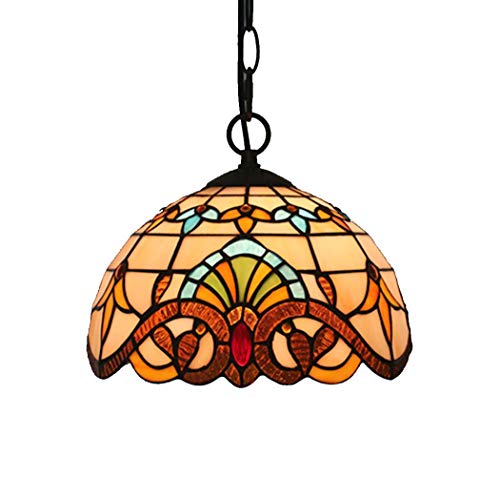 ZRQSMCX Lampadario a Sospensione in Stile, in Vetro colorato Barocco Fatto a Mano, per Sala da Pranzo, Cucina, Isola, Camera da Letto, E27, Piccolo lampadario, 10 Pollici,10inch