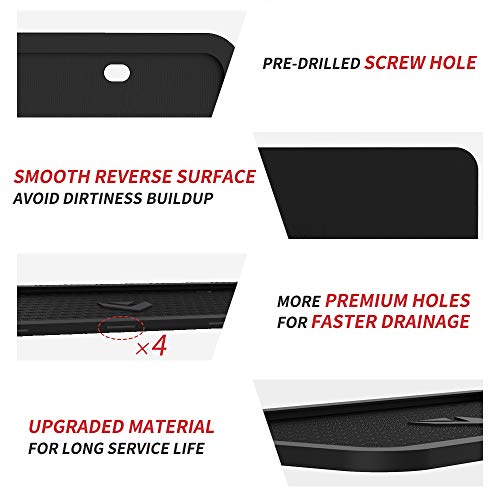 Aujen Silicone License Plate Frames 2 PCS for US Standard Car, 100% Street Legal License Plate Frame, Rattle-Proof and Easy Installation License Plate Holder (Black) - Thumbnail 6