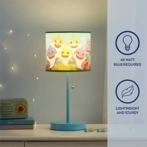 Idea Nuova Baby Shark Stick Table Kids Lamp With Pull Chain,Metal, Themed Printed Decorative Shade #TOP3