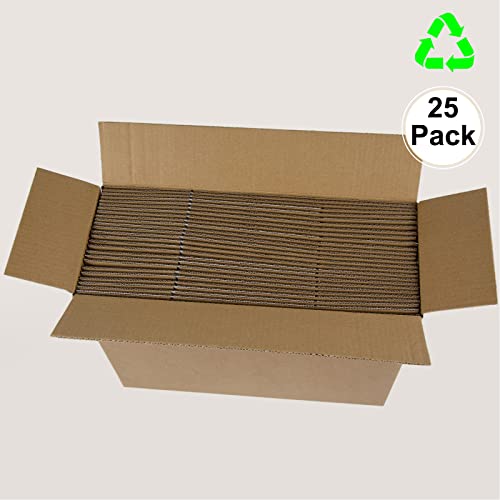 Image of 12x8x5 Inches Shipping Boxes, White Corrugated Cardboard Boxes for Small Bussiness, 25 Pack