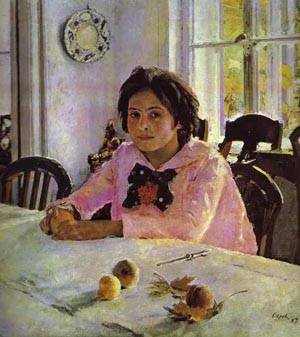 Peinture à l'huile Valentin Serov reproduction de tableau Girl with Peaches portrait sur toile 1887