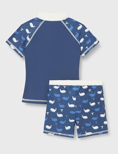 Playshoes Unisex Kinder UV-Schutz Bade-Set zweiteilig Schwimmshirt Badeshorts Badebekleidung, Wal, 86/92