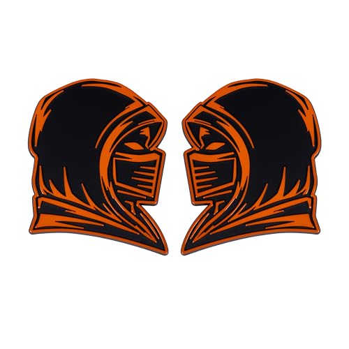 Image of Ninja Emblem, Custom 3D Car Badge - Universal Exterior Accessories for Car, Truck, SUV, Motorcycle (Set of 2) (Orange)