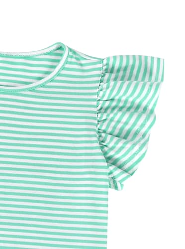 Image of Girls' Summer Shirts Cute Tops Ruffle Sleeve Crew Neck Casual Tees