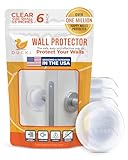 Ducki Door Stop Wall Protectors, 6 Pack Clear,...