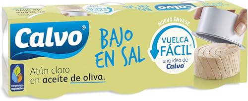 Calvo Atún Claro en Aceite de Oliva Bajo en Sal Pack3 x 65g (Paquete de 10)