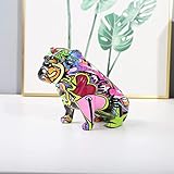 Peinture Bulldog anglais FLYuechun Ranan Art nordique peinture bulldog anglais artisanat créatif résine artisanat décoration maison armoire à vin bureau résine artisanat cadeau anime (FB)