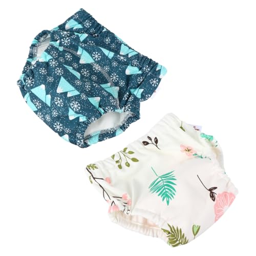 SUPVOX 2 Piezas Pantalones Entrenamiento Niña Lavables Algodón Impermeables Protección para Recién Nacidos Niñas