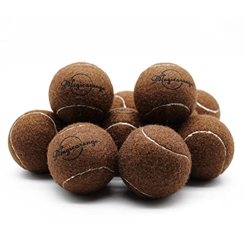 Image of Tennis Balls, Magicorange 12 Pack Advanced Training Tennis Balls Practice Balls, Pet Dog Playing Balls, Come with Mesh Bag for Easy Transport, Good for Beginner Training Ball (Brown)