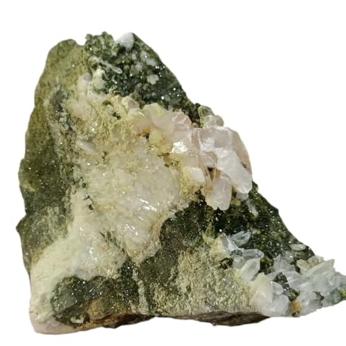 Cuarzo con epidota DSZUJTYROP, piedra natural decorativa de 200g 6