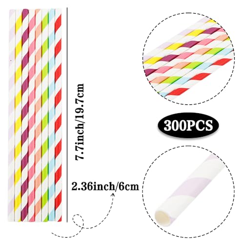 300 pitillos de papel patrióticos biodegradables 19.7 cm miniatura 2
