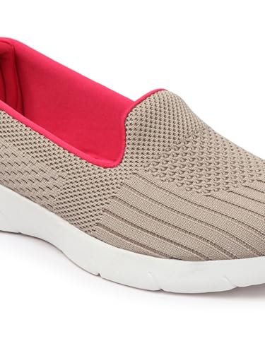 Image of Carlton London Breathable Knit Slip-On Sneakers - Lightweight Comfort for Everyday Wear