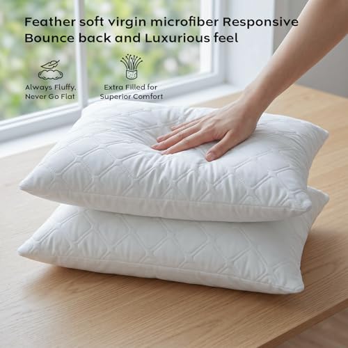 Image of AYKA Microfiber Cushion Filler Set of 4 (12x18 Inch) | Soft & Fluffy Sofa Cushions Inserts | Premium Polyester Fiber Throw Pillows for Sofa, Couch, Bed & Living Room Decor | White