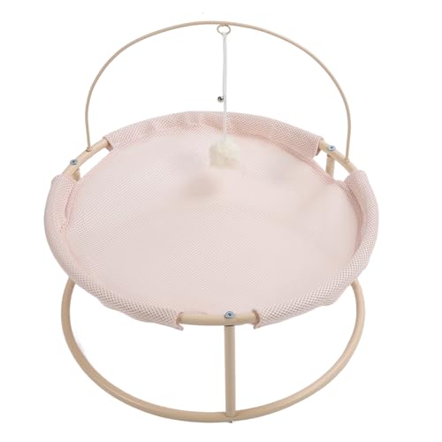 Cama para Dormir para Gatos, Hamaca para Gatos Amplia y Elevada para Acampar en Interiores (Tipo Primavera y Verano Rosado)