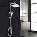 Produktbild Duschsystem Regendusche Mit Wandhalterung Verstellbar 3 Strahlarten Mit KopfbrauseEckig 25 * 25cm)