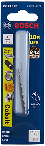 Image of BOSCH CO2131B 1 /16 in. x 1-7 /8 in. Cobalt M42 Drill Bit (Pack of 2)