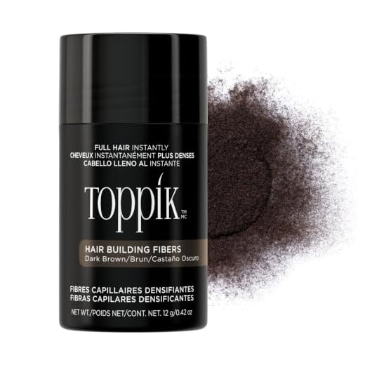 Toppik Hair Building Fibers, Dark Brown Hair Fibers, Hair Thickener for Thinning Hair, Hair Care to Create the Appearance of Thicker Hair, 0.42 OZ Bottle