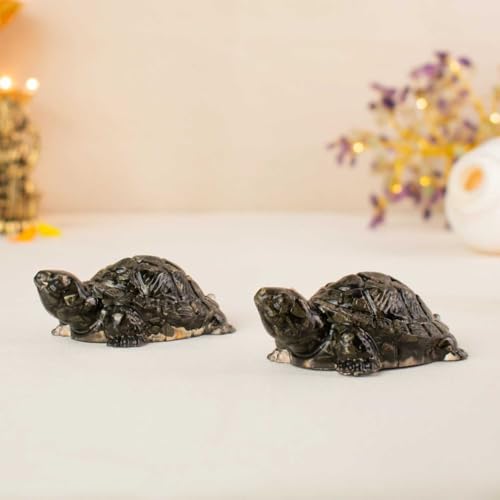 Image of Astrotalk Pyrite Tortoise (Pack of 2) | Vastu Items for Wealth, Stability & Prosperity | Resin Tortoise for Good Luck for Home & Office | Elegant Gift for Housewarming | Home Decor for Living Room