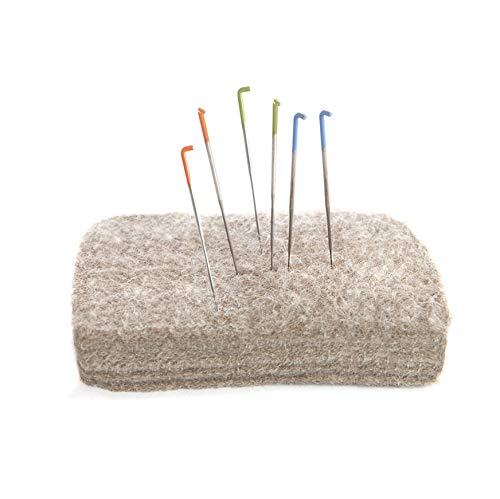 Precision Wool Felting Needles - Needle Felting Tools - Felt Pad USA Made - German Made Felting Needles - Needle Felting Kit Beginner - Leather Finger Guards - Sturdy Storage Box - 15 needles