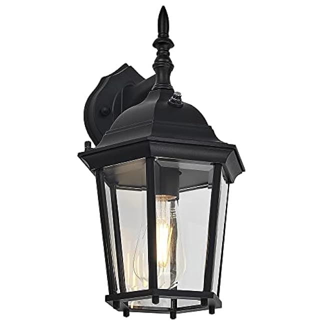 Design House 589564 Oak Creek Outdoor Wall Light Dusk to Dawn Downlight, Black