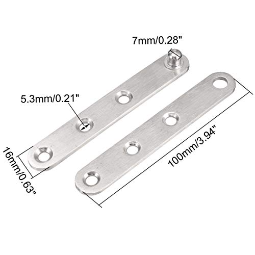 Uxcell 2 Sets Stainless Steel 360 Degree Rotating Door Pivot Hinge 100Mm X 16Mm #TOP2