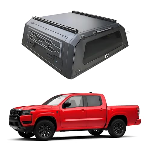 YP YuanPei Truck Bed Cap for Nissan Frontier 2005-2020 - Manganese Steel Camper Shell Hard Top Canopy - No-Drill Install (Standard Side Window, 5ft)