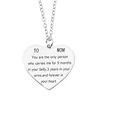 Snanr Gifts for Mom Women You Are the Only Person Heart Pendant Necklace Mother Gifts Charm Necklace...