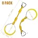 Swing Ninja Ring Indoor Outdoor Backyard PlaySet Fitness Gymnastic Training Equipment, 8 Pack Yellow Hanging Jungle Gym Fist Trapeze Monkey Bars Climbing Ring Ninja Warrior Obstacle Course Attachments