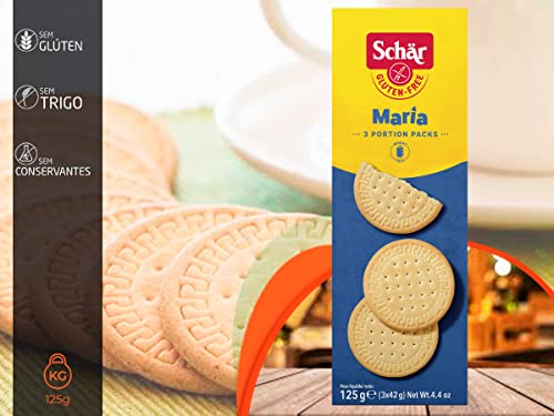 Kit 3 Biscoito Maria Sem Glúten Plain Biscuits Schar 125g