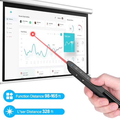 dinofire presentation clicker with case wireless presenter remote powerpoint clicker storage proective bag