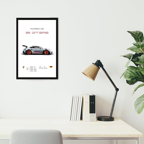 Image of Posternet Sports Car Wall Frame 8x12 Inch | Premium Matte Black Frame with Acrylic Sheet | Modern Car Poster Wall Decor | Ready to Hang Lightweight Frame for Home, Office & Gifting