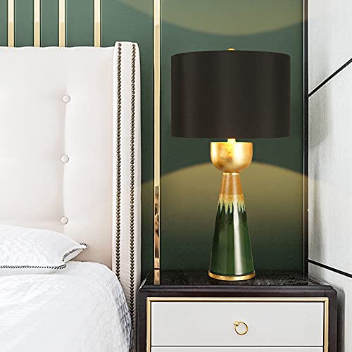 FAZRPIP Green Glazed Ceramics Table Lamp With Black Fabric Lampshade Ceramics Desk Lamp Bedroom Bedside Lamp Large Table Lamps For Living Room Study Desktop Lamp 78×38cm steampunk buy now online FAZRPIP Green Glazed Ceramics Table Lamp With Black Fabric Lampshade Ceramics Desk Lamp Bedroom Bedside Lamp Large Table Lamps For Living Room Study Desktop Lamp 78×38cm steampunk buy now online