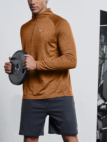 Image of NORTHYARD Men's Quarter Zip Pullover Athletic Running Shirt Long Sleeve | 1 /4 Zip Top, Quick Dry Lightweight, Moisture Wicking Breathable, Reflective Strips, Performance Workout Gym, Hiking Sports