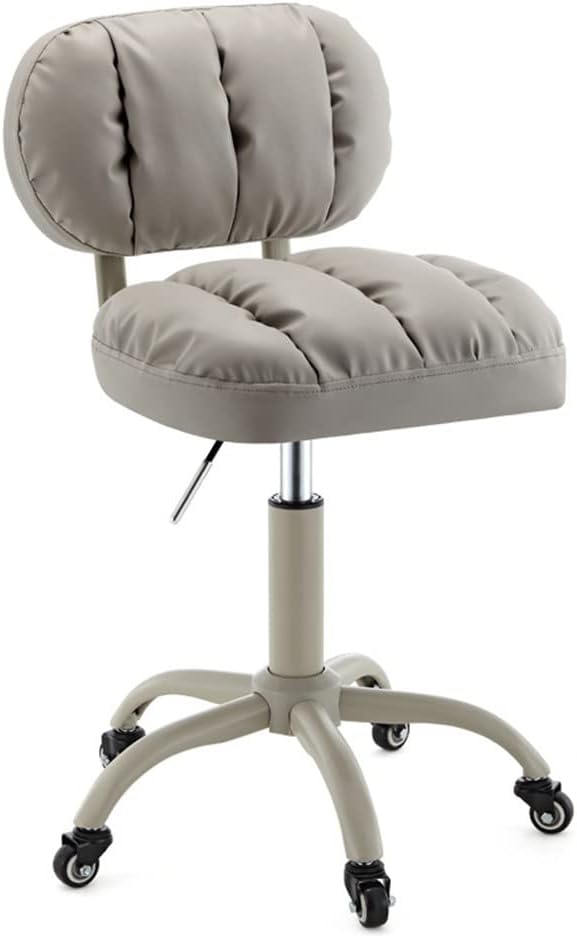 MUMICOCosmetic Stool Rolling Stool With Back Rest, Rolling Chair On Wheels, Stool With Comfortable Seat, Heavy Duty Stool Massage, Bar