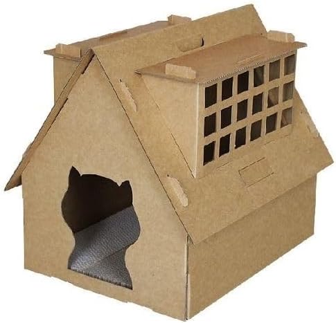 Thunder Paws Catopia Cardboard Cat House & Scratcher 20X15X25