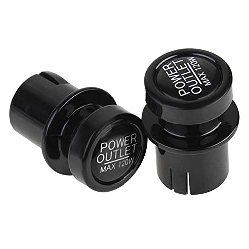 GoolRC La Prise Allume-Cigare Couvre 2 pièces avec 6 Autocollants remplaçables Bouchons universels étanches à la poussière pour la Prise de Port d'alimentation de Voiture Cover