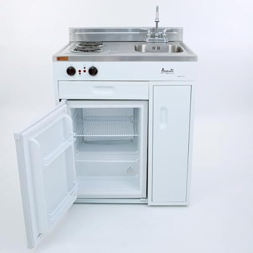 Avanti CK3016 Energy Star Certified Full Compact Kitchen, Built In Kitchenette Stainless Steel Counter, Two Element Cooking Range, Refrigerator & Storage thumb #2