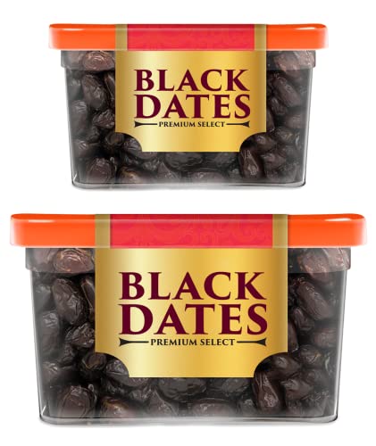 Image of Manna Black Dates 580G - Premium Imported Black Dates. 100% Natural. Rich In Iron, Fibre & Vitamins | Khajoor | Khajur, Fresh