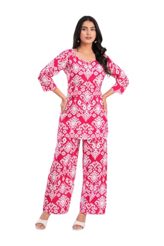 Image of YAZIA Women Cotton Lounge Wear Set - Printed Top & Pyjama Co-Ord Set | Soft Breathable Fabric | Daily, Nightwear & Home Wear | Small to 3XL