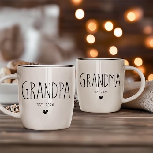 Promoted To Grandparents 2026 Mug Set, Grandma And Grandpa 2026 Ceramic Mugs, Pregnancy Announcement for Grandparent Mug Set, Grandma And Grandpa Announcement Gifts 13Oz - Image 5