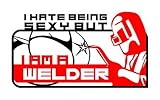 3 pcs Funny Sexy Welder Sticker - Welding Decal for Welding Hood, Hardhat, Helmet, Toolbox, Car