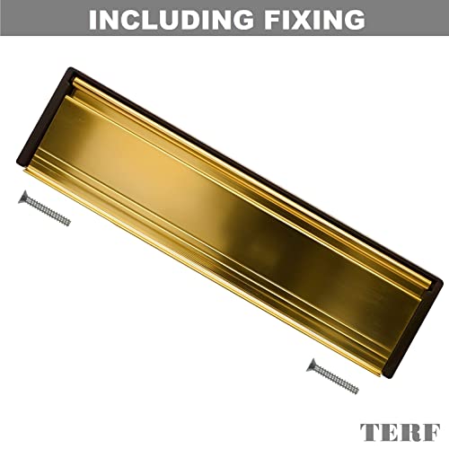 TERF® 300mm Double Side Letter Plate Gold 300mm (12'') Draught Excluder Letter Postal Box Cover Spring Loaded Plate Suitable for 40mm - Image 2